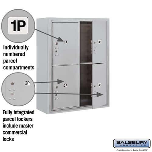 4C Horizontal Parcel Locker with 4 Doors - Your Locker Store