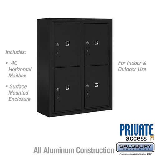 4C Horizontal Parcel Locker with 4 Doors - Your Locker Store