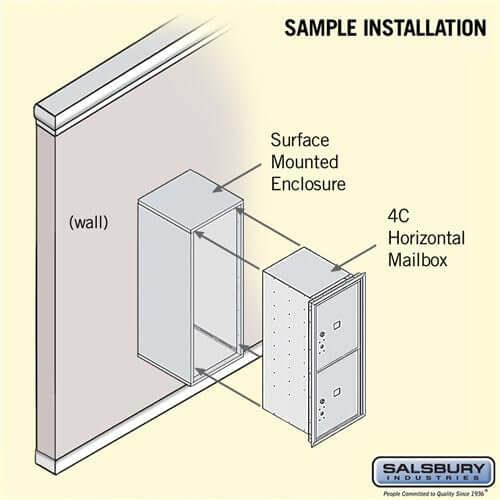 4C Horizontal Parcel Locker with 2 Doors - Your Locker Store