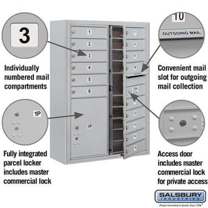 4C Horizontal Mailbox with 15 Doors & 1 Parcel Locker