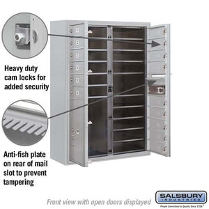 4C Horizontal Mailbox with 15 Doors & 1 Parcel Locker