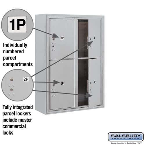 4C Horizontal Parcel Locker with 4 Doors - Your Locker Store