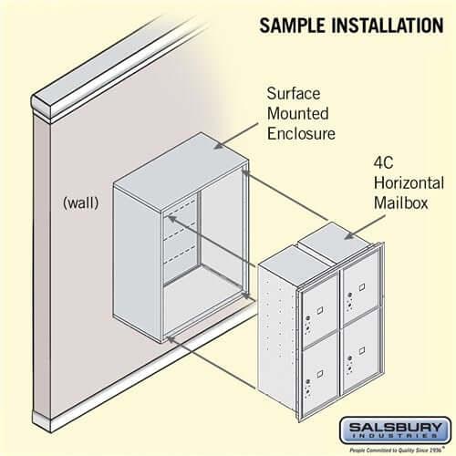 4C Horizontal Parcel Locker with 4 Doors - Your Locker Store
