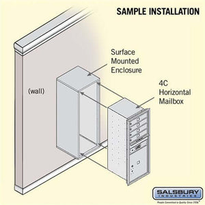 4C Horizontal Mailbox with 4 Doors & 1 Parcel Locker