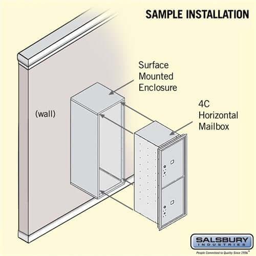 4C Horizontal Parcel Locker with 2 Doors - Your Locker Store