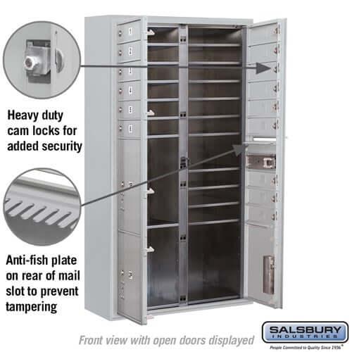 4C Horizontal Mailbox with 15 Doors & 3 Parcel Lockers - Your Locker Store