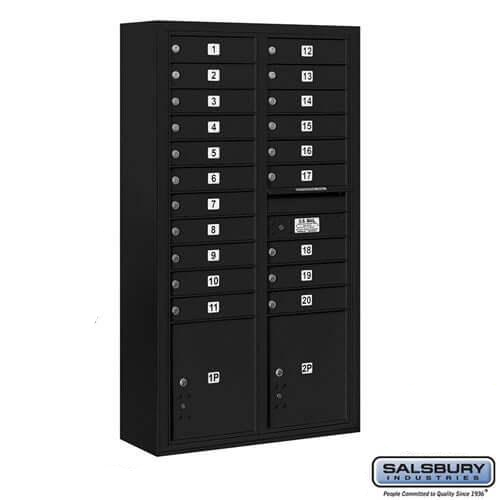4C Horizontal Mailbox with 20 Doors & 2 Parcel Lockers
