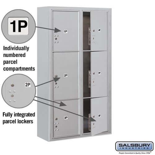 4C Horizontal Parcel Locker with 6 Parcel Doors - Your Locker Store