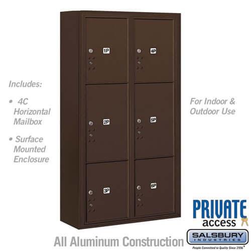 4C Horizontal Parcel Locker with 6 Parcel Doors - Your Locker Store