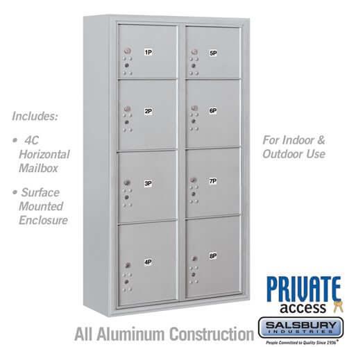 4C Horizontal Mailbox with 8 Parcel Lockers - Your Locker Store