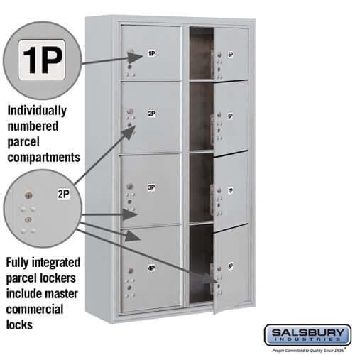4C Horizontal Mailbox with 8 Parcel Lockers - Your Locker Store