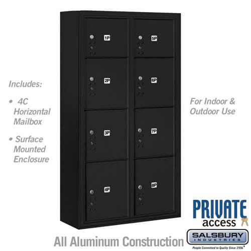 4C Horizontal Mailbox with 8 Parcel Lockers - Your Locker Store