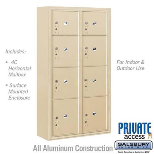 4C Horizontal Mailbox with 8 Parcel Lockers - Your Locker Store