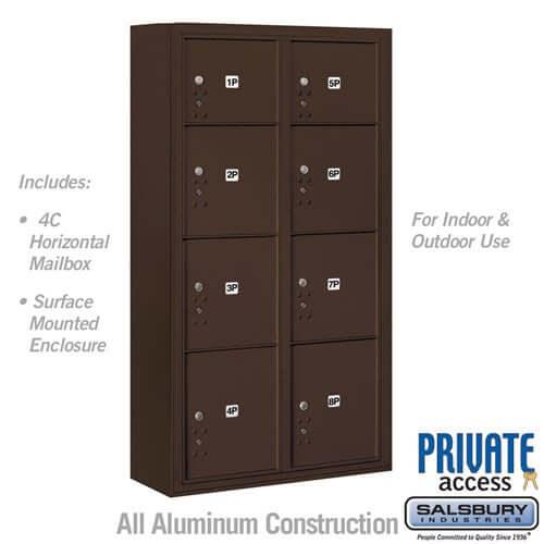4C Horizontal Mailbox with 8 Parcel Lockers - Your Locker Store