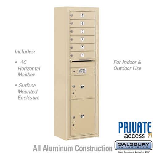 4C Horizontal Mailbox with 6 Doors & 2 Parcel Lockers - Your Locker Store