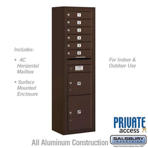 4C Horizontal Mailbox with 6 Doors & 2 Parcel Lockers - Your Locker Store