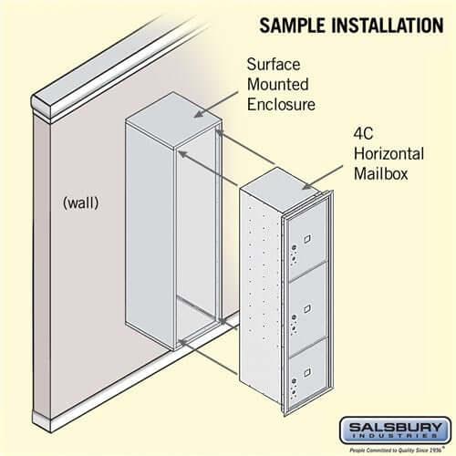 4C Horizontal Parcel Locker with 3 Doors - Your Locker Store