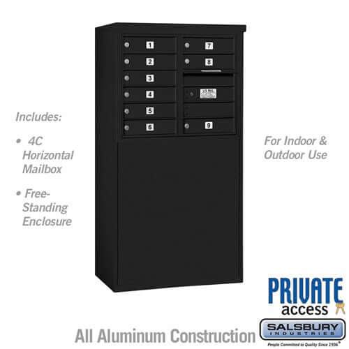 Free-Standing 4C Horizontal Mailbox with 9 Doors - Your Locker Store