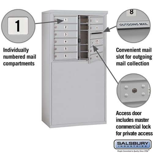 Free-Standing 4C Horizontal Mailbox with 10 Doors - Your Locker Store
