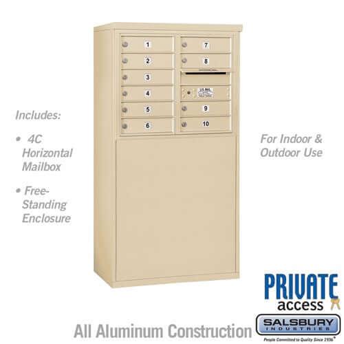 Free-Standing 4C Horizontal Mailbox with 10 Doors - Your Locker Store