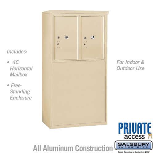 Free-Standing 4C Horizontal Parcel Locker with 2 Doors - Your Locker Store