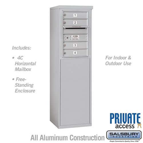 Free-Standing 4C Horizontal Mailbox with 4 Doors - Your Locker Store