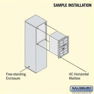 Free-Standing 4C Horizontal Mailbox with 4 Doors