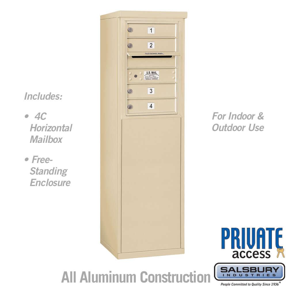 Free-Standing 4C Horizontal Mailbox with 4 Doors - Your Locker Store