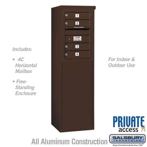 Free-Standing 4C Horizontal Mailbox with 4 Doors - Your Locker Store