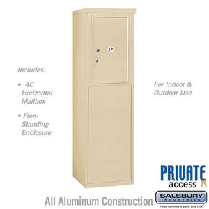 Free-Standing 4C Horizontal Parcel Locker with 1 Door