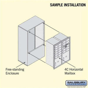 Free-Standing 4C Horizontal Mailbox with 9 Doors & 2 Parcel Lockers