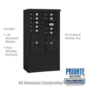 Free-Standing 4C Horizontal Mailbox with 9 Doors & 2 Parcel Lockers