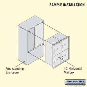 Free-Standing 4C Horizontal Parcel Locker with 4 Doors