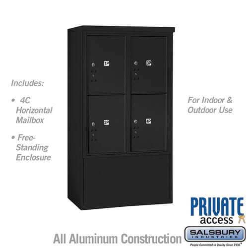 Free-Standing 4C Horizontal Parcel Locker with 4 Doors - Your Locker Store