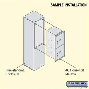 Free-Standing 4C Horizontal Parcel Locker with 2 Doors