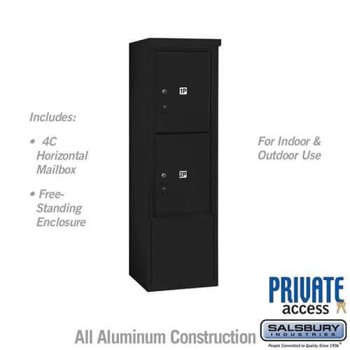 Free-Standing 4C Horizontal Parcel Locker with 2 Doors - Your Locker Store
