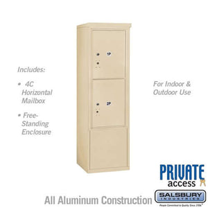 Free-Standing 4C Horizontal Parcel Locker with 2 Doors