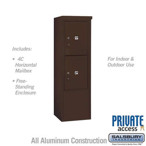 Free-Standing 4C Horizontal Parcel Locker with 2 Doors - Your Locker Store