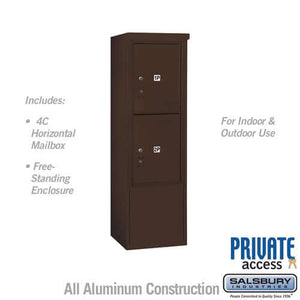 Free-Standing 4C Horizontal Parcel Locker with 2 Doors