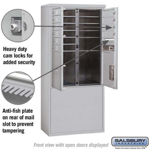 Free-Standing 4C Horizontal Mailbox with 10 Doors & 2 Parcel Lockers - Your Locker Store