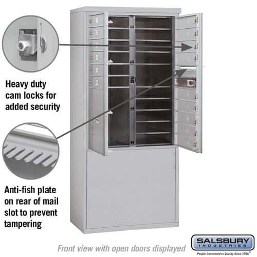 Free-Standing 4C Horizontal Mailbox with 15 Doors & 1 Parcel Locker - Your Locker Store