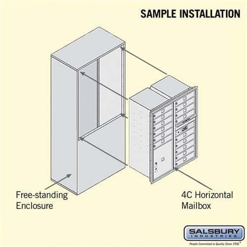 Free-Standing 4C Horizontal Mailbox with 15 Doors & 1 Parcel Locker - Your Locker Store