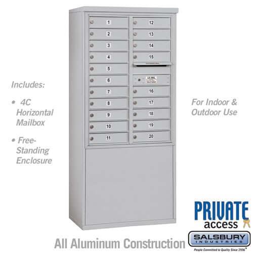 Free-Standing 4C Horizontal Mailbox with 20 Doors - Your Locker Store