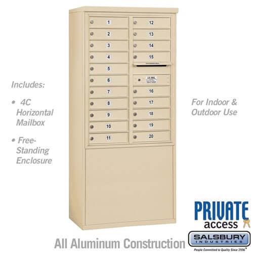 Free-Standing 4C Horizontal Mailbox with 20 Doors - Your Locker Store