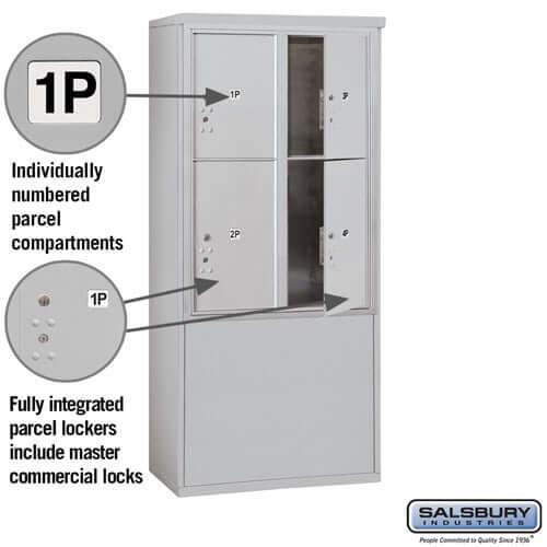 Free-Standing 4C Horizontal Parcel Locker with 4 Doors - Your Locker Store