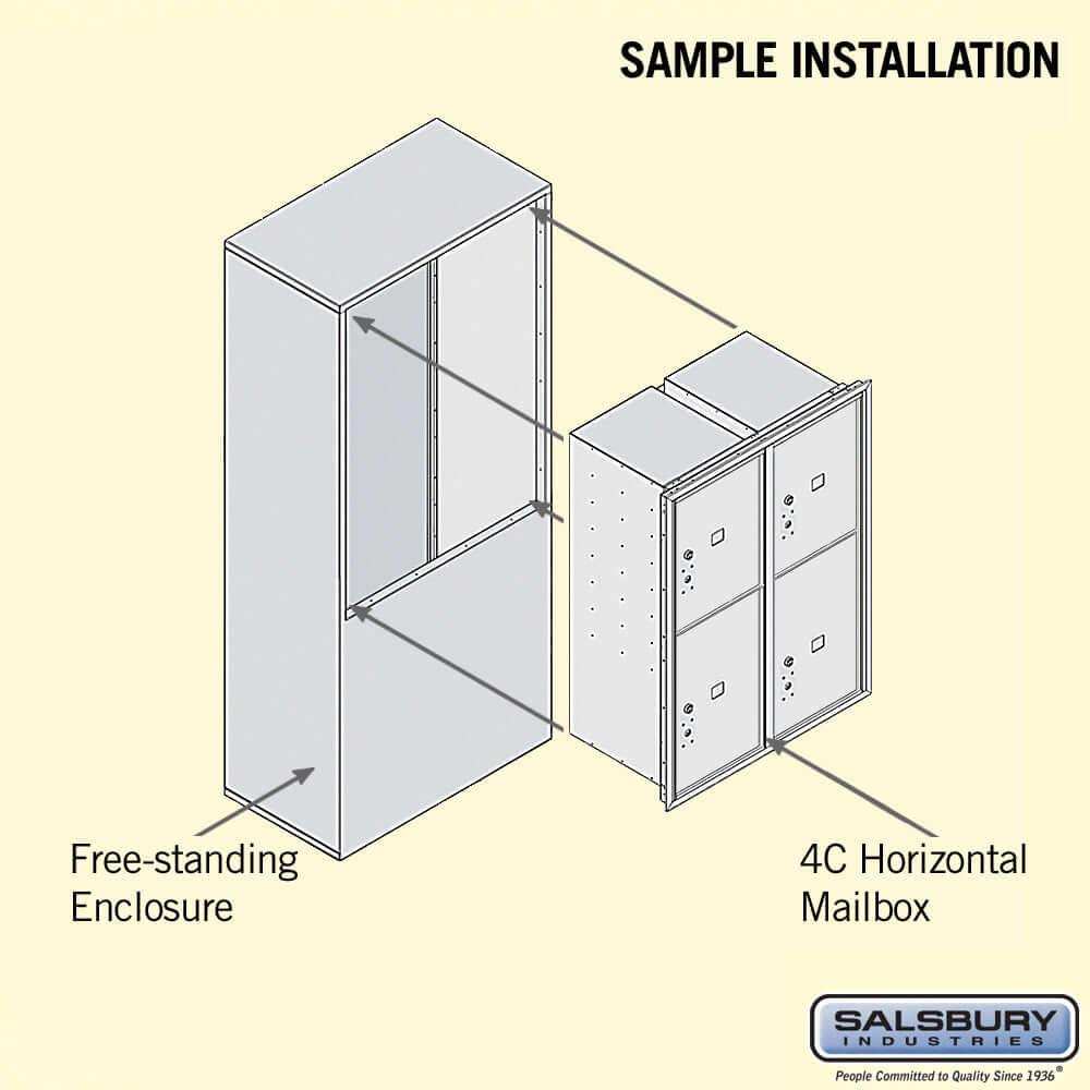 Free-Standing 4C Horizontal Parcel Locker with 4 Doors - Your Locker Store