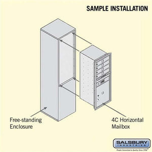 Free-Standing 4C Horizontal Mailbox with 4 Doors & 1 Parcel Locker