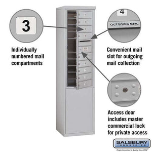 Free-Standing 4C Horizontal Mailbox with 9 Doors