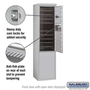 Free-Standing 4C Horizontal Mailbox with 9 Doors