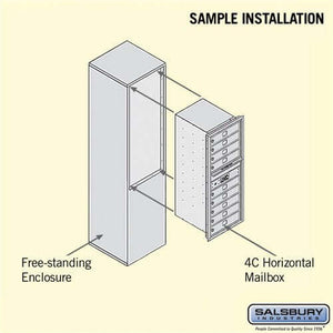 Free-Standing 4C Horizontal Mailbox with 9 Doors